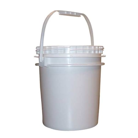 Pail, Screw Top, Round, 2.5 gal, HDPE, White