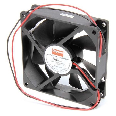 Axial Fan, Square, 12V DC, - Phase, PBT Plastic, 3 5/8 in W.