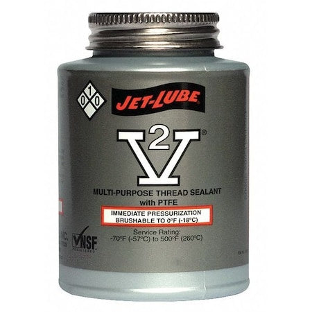Pipe Thread Sealant 8 fl oz, Brush-Top Can, V-2, Off-White, Semi-Solid