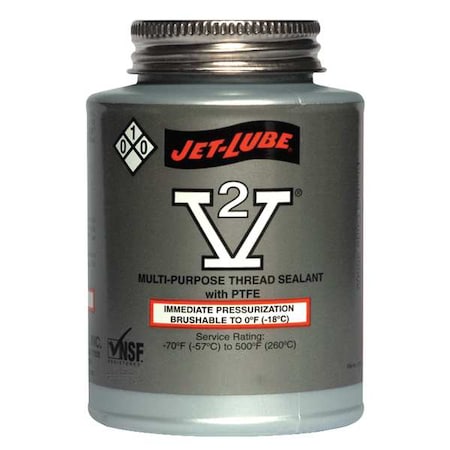 Pipe Thread Sealant 16 fl oz, Brush-Top Can, V-2, Off-White, Semi-Solid