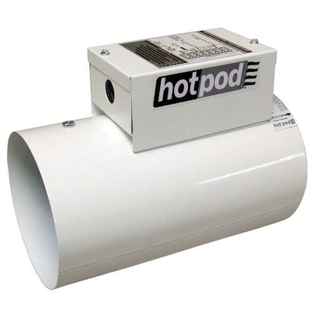 White Steel 10.5"L, 8.4"H Duct Fan Heater