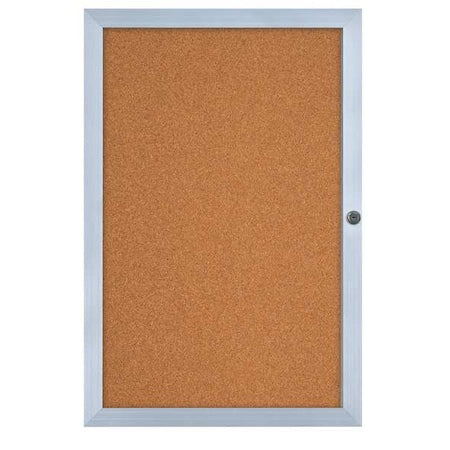 Enclosed Cork Bulletin Board 24"x36", 1 Door
