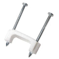Cable Staples, Plastic, Steel, 100 PK