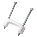 Cable Staples, Plastic, Steel, 100 PK