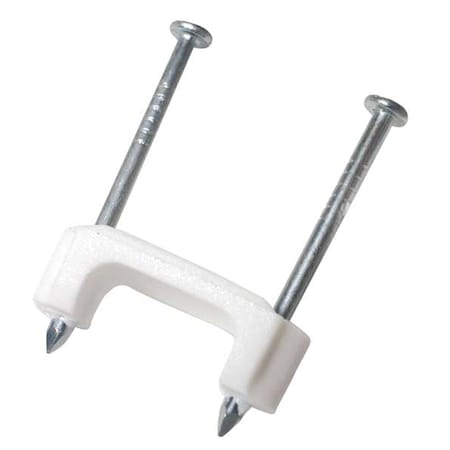 Cable Staples, Plastic, Steel, 100 PK