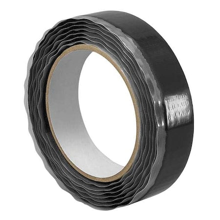 Reclosable Fastener, Acrylic Adhesive, 30 ft, 1 in W, Black