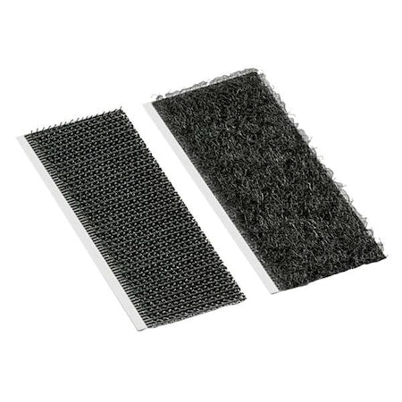 Reclosable Fastener Shapes, Rubber Adhesive, 3 in, 1 in W, Black, 100 PK