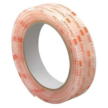 Reclosable Fastener, Acrylic Adhesive, 30 ft, 1 in W, Clear