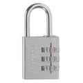 Luggage Padlock, 1 1/2in, Rectangle, Silver