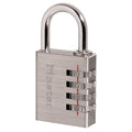 Combination Padlck, 1 11/16in, Rectgle, Slv