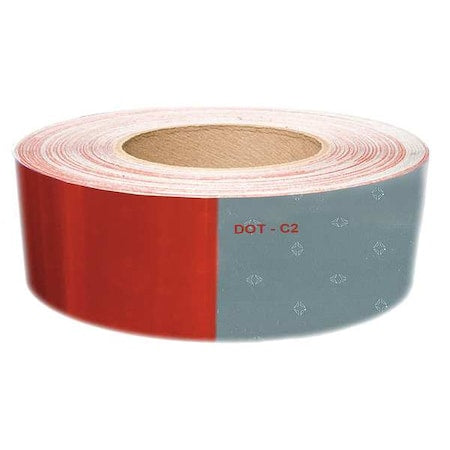 Reflective Tape,W 2 In,Red/White