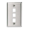 Hubbell SSF13 - Stainless Steel Plate, 1-Gang, 3-port - 3 x Total Number of Socket(s) - 1-gang - Brushed Stainless Steel