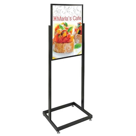 Sign Holder, Pedestal, 22x28, Alum, Black