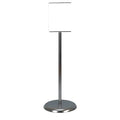 Sign Holder, Ped, 8-1/2x11, Metal, Chrome