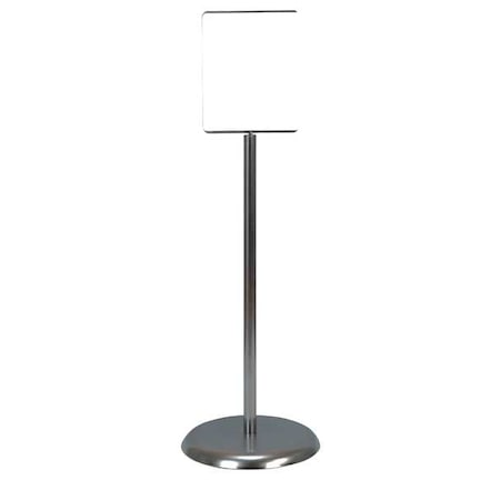 Sign Holder, Ped, 8-1/2x11, Metal, Chrome