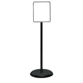 Sign Holder, Pedestal, 8-1/2x11, Metal, Blk