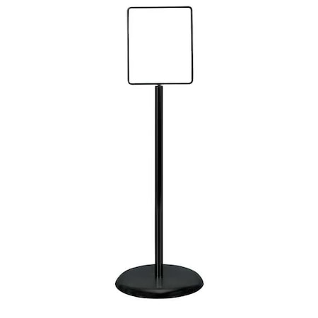 Sign Holder, Pedestal, 8-1/2x11, Metal, Blk