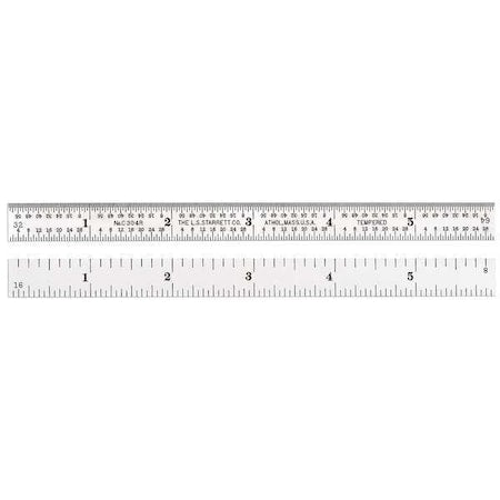 Flexible Steel Rule, 6 L x1/2 In W, Chrome