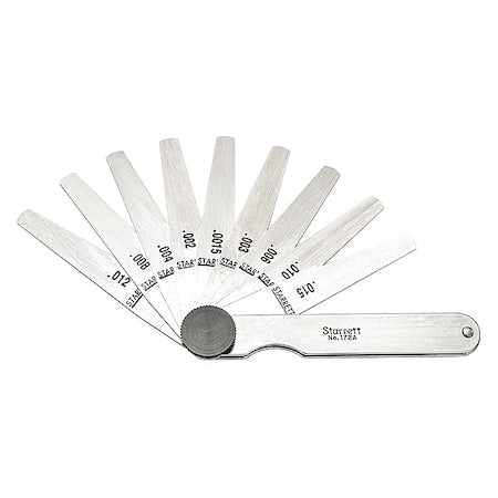 Thickness Gage, 0.0015- 0.015 In, 9 Leaves
