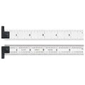 Steel Rule, 4R, 6 L x 3/4 In W, Chrome, Hook