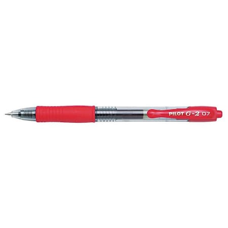 G2 Premium Gel Pen, Retractable, Fine 0.7 mm, Red Ink, Smoke/Red Barrel, PK12