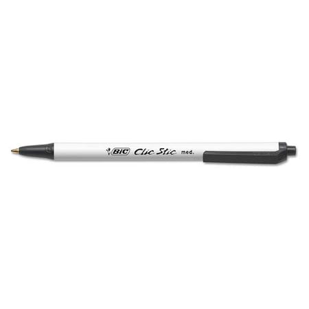 Retractable Ballpoint Pen, Medium 1.0 mm, Black PK12