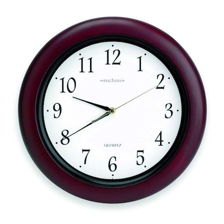 14" Analog Quartz Wall Clock, Burgundy