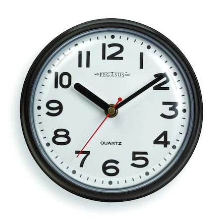 7" Analog Quartz Wall Clock, Black