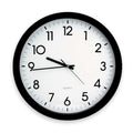 Round Analog Quartz Wall Clock, 15 in Dia, Black, 12 hr, Plastic/Glass, Battery Powered
