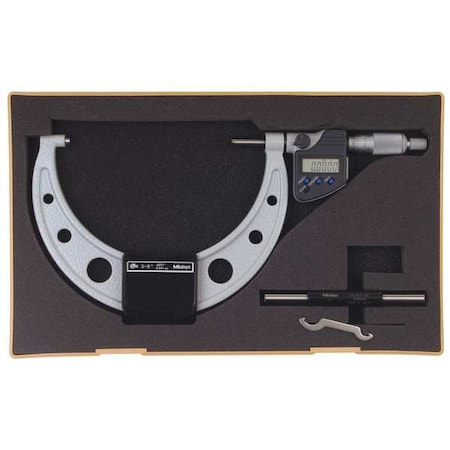 Digital Micrometer, Outside, 5 to 6 In, SPC