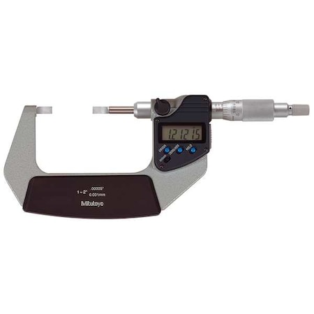 Digital Micrometer, Blade, 1 to 2 In, SPC