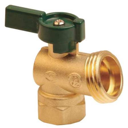 Boiler Drain Valve, Quarter Turn, 1/2 In, Open Length: 2-3/16"