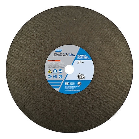 Abrasive Cut-Off Wheel, Type 1, 16 in Dia, 0.125 in Thick, 1 in Arbor Hole Size, Zirconia Alumina
