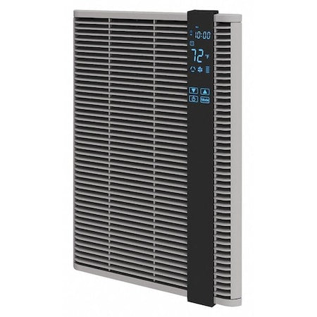 Recessed Electric Wall-Mount Heater, Recessed, 200 to 1500 W, 120V AC, Gray