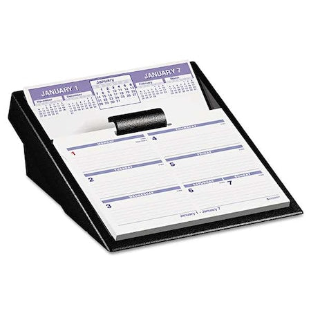 Flip-A-Week Desk Calendar and Base, 7 x 5.5, White Sheets, 12-Month (Jan to Dec): 2025