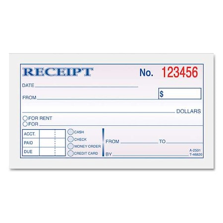 Money/Rent Receipt Book, 2-Part Carbonles