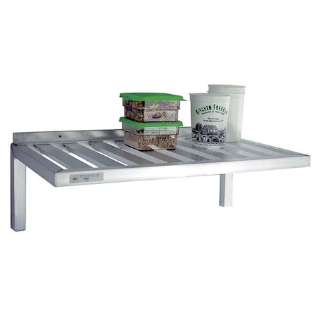 Aluminum Wall Shelf, 20"D x 36"W x 13-1/2"H, Silver