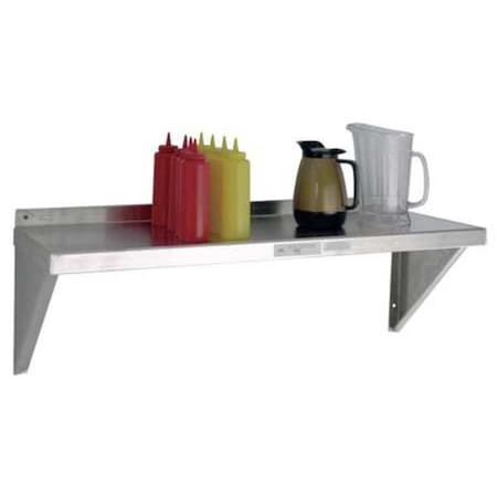Aluminum Wall Shelf, 18"D x 36"W x 13-1/4"H, Silver