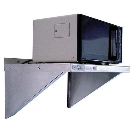 Aluminum Wall Shelf, 24"D x 24"W x 13-1/4"H, Silver