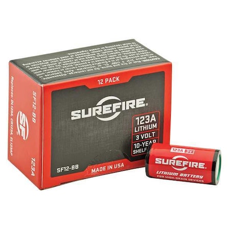 Battery, 123A, Lithium, 3-Volt, 12PK