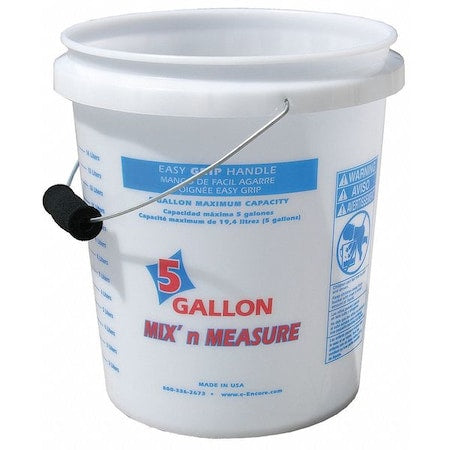 HDPE Paint Bucket, 20 qt, 12 1/2" L, 13 5/8" D, 13 3/4" W