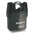 Padlock, Keyed Different, Partially Hidden Shackle, Rectangular Steel Body, Boron Shackle, 7/8 in W