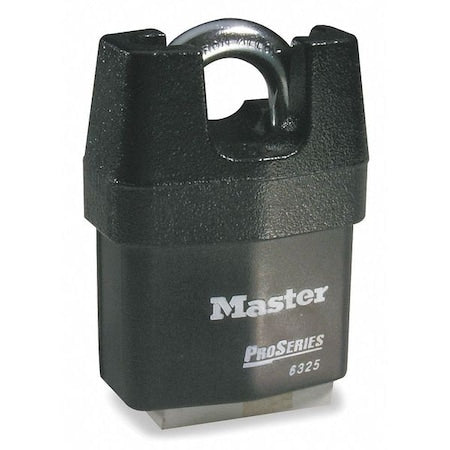 Padlock, Keyed Different, Partially Hidden Shackle, Rectangular Steel Body, Boron Shackle, 7/8 in W