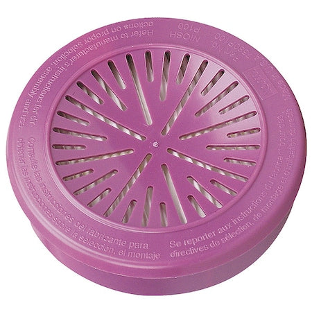 Cartridge Filter, P100, Threaded, Magenta, NIOSH, Use with Full or Half Mask Respirators, 4PK