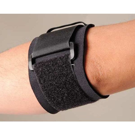 Elbow Support, Neoprene, Nylon, Single Strap, Black, Size L
