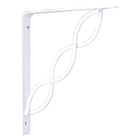 8 IN White Scroll Shelf Bracket