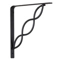 8 IN Black Scroll Shelf Bracket