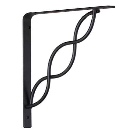 8 IN Black Scroll Shelf Bracket