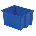 Hang & Stack Storage Bin, Plastic, Blue, 12 in H, 17 in W, 21 in L