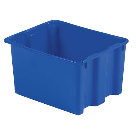 Hang & Stack Storage Bin, Plastic, Blue, 12 in H, 17 in W, 21 in L